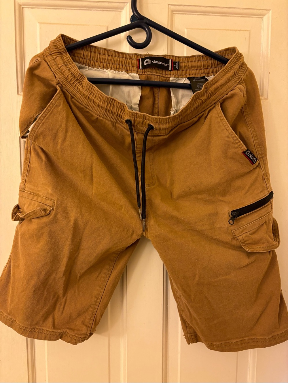 Men’s Drawstring Cargo Shorts in Brown Size Large 32